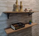 Ver imagem 1 de Kit 2 Prateleiras Avelã 100% Mdf 80x20 C/ Suporte Reforçado