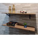 Ver imagem 3 de Kit 2 Prateleiras Avelã 100% Mdf 80x20 C/ Suporte Reforçado