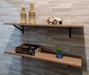Ver imagem 3 de Kit 2 Prateleiras Avelã 100% Mdf 80x20 C/ Suporte Reforçado