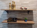Ver imagem 2 de Kit 2 Prateleiras Avelã 100% Mdf 80x20 C/ Suporte Reforçado