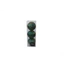 Ver imagem 2 de Conjunto com 03 Bolas Verde com Glitter Dourado Arabesco 10cm Ht9203 - Linha Christmas Premium