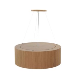 Lustre Pendente Madeira Redondo 30 Cm para Sala de Estar Sala de Jantar Cor Freijo - 10