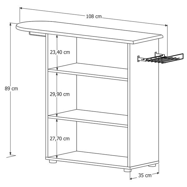 Tábua de Passar Roupa com Armário DL Premium com 2 Portas - 3