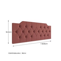 Cabeceira Capela Cama de Casal Queen 1.60 - Mg Magazine:rosa - 3
