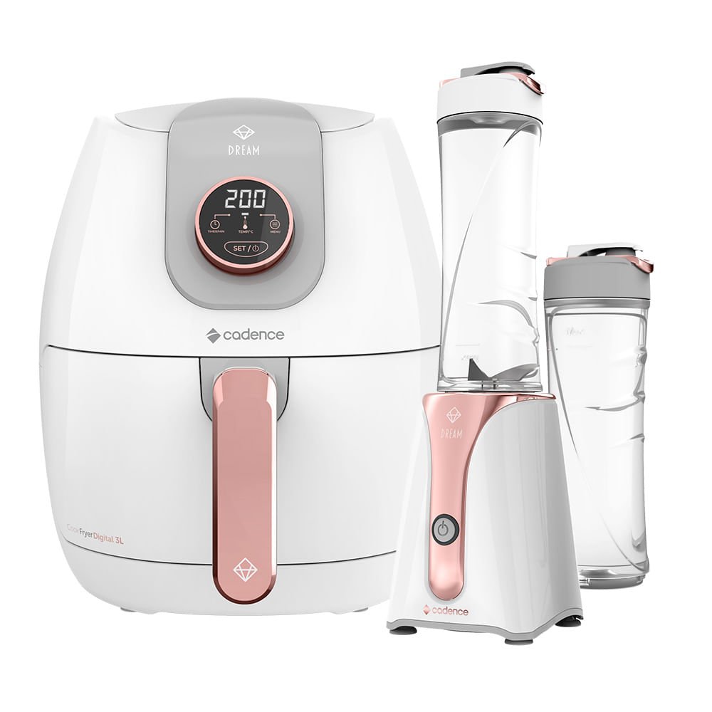 Kit Cadence Dream Rosé Gold - Fritadeira e Blender - 127V