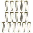 Ver imagem 1 de Kit 16 Pés de Metal 25 CM Hairpin Legs Rack e Puffs Dourado