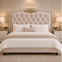 Ver imagem 1 de Cabeceira Greta 195cm Estofada Boucle p/ Cama Box Casal King Quarto