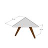 Mesa de Centro triangular em mdf amadeirado claro com 3 pés inclinados em madeira maciça cor - 2