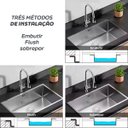 Ver imagem 5 de Cuba Cozinha Gourmet Aço Inox 304 Escovado Completa 50x40 Prata Brinovar