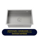 Ver imagem 4 de Cuba Cozinha Gourmet Aço Inox 304 Escovado Completa 50x40 Prata Brinovar