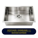 Ver imagem 4 de Cuba Cozinha Gourmet Aço Inox 304 Escovado Completa 50x40 Prata Brinovar