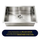 Ver mais imagens de Cuba Cozinha Gourmet Aço Inox 304 Escovado Completa 50x40 Prata Brinovar