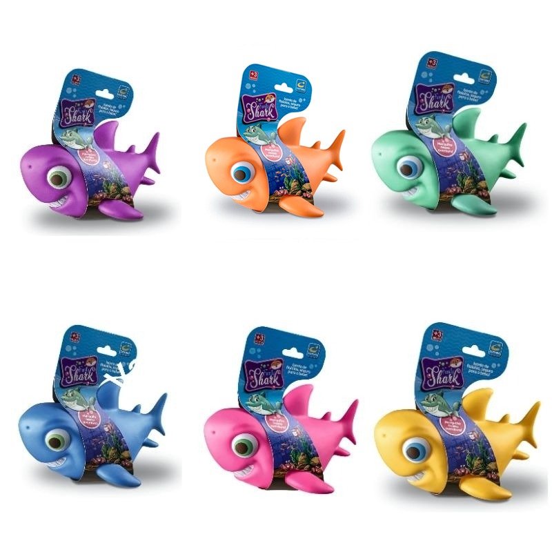 Brinquedo para Banho Tubarão Rosa Family Shark +3 Meses Cometa Brinquedos - 2