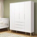 Ver imagem 2 de Guarda Roupa Infantil Retrô Elfe Branco Acetinado Natural - Reller