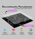 Ver imagem 2 de 10 Placas Revestimento Porcelanato Mármore Preto Laminado 25x25cm