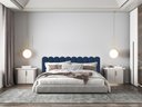 Ver imagem 3 de Cabeceira Estofada Nuvem Azul 2m x 60cm Para Cama King