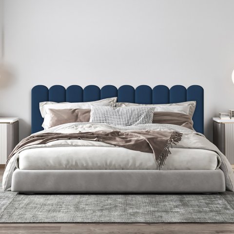 Cabeceira Estofada Nuvem Azul 2m x 60cm Para Cama King