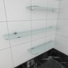 kit com 3 Prateleira de vidro temperado para cozinha 2 de 40(C)x8(P)cm 1 de 60(C)x8(P)cm - 1