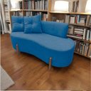 Ver mais imagens de Namoradeira Sofá Feijão Luna Orgânica Bouclé Azul