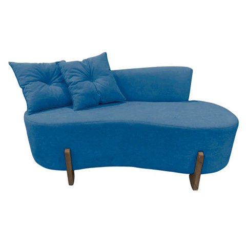 Namoradeira Sofá Feijão Luna Orgânica Bouclé Azul