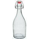 Ver imagem 1 de Garrafa Água Suco Leite Home&co com Trava na Tampa Vidro 500ml 26x9x9cm Transparente