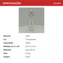 Ver mais imagens de Garrafa de Vidro 500ml Transparente 26x9x9cm Água Suco Geladeira Bebidas Tampa