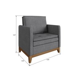 Sofá Inga 1 Lugar Grafite Casa de Pedra - 1