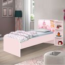 Ver imagem 4 de Cama Princesas Liz com Cabeceira Baú 3 Prateleiras Decorativas Solteiro Rosa J&a