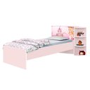Ver imagem 5 de Cama Princesas Liz com Cabeceira Baú 3 Prateleiras Decorativas Solteiro Rosa J&a
