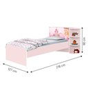 Ver imagem 1 de Cama Princesas Liz com Cabeceira Baú 3 Prateleiras Decorativas Solteiro Rosa J&a