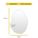 Ver imagem 3 de Espelho Orgânico de Parede Led Quente Rubi 55x75cm para Sala Quarto Banheiro