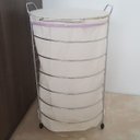 Ver imagem 6 de Cesto Para Roupas Redondo de Chão com Tampa Banheiro Lavanderia