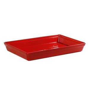 Travessa Stillo Rasa Retangular 4,5l Vermelha em Polipropileno Linha Tropical Vem
