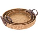 Ver imagem 5 de Kit 3 Bandejas Decorativa para Servir Home&Co Fibra Natural Bege