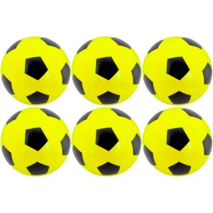 Kit 06x Bola de Vinil Pingo Dente de Leite Futebol - Amarelo