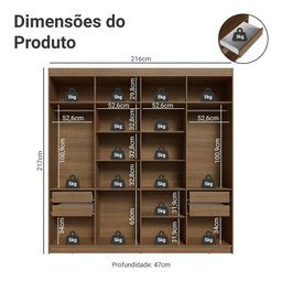 Guarda-Roupa Casal 8 Portas Batentes Venus Madesa - 4