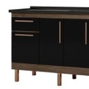 Ver imagem 2 de Gabinete de Cozinha Avelato 194cm Balcão 5 Portas 2 Gavetas:Avelato/Preto
