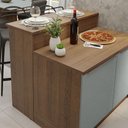 Ver imagem 5 de Ilha de Cozinha com Bancada e Balcão 120 Cm Rustic/cinza Lux Madesa Rustic/cinza