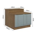 Ver mais imagens de Ilha de Cozinha com Bancada e Balcão 120 Cm Rustic/cinza Lux Madesa Rustic/cinza