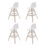 Kit 04 Banquetas Altas Eames Charles Eiffel - Branco Branco - 1