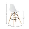 Kit 04 Banquetas Altas Eames Charles Eiffel - Branco Branco - 2