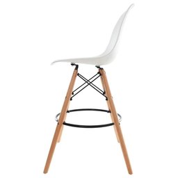 Kit 04 Banquetas Altas Eames Charles Eiffel - Branco Branco - 3