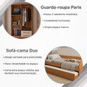Ver imagem 3 de Conjunto Quarto Bicama Duo + Guarda-Roupa Paris 4 Portas 2 Gavetas com 2 Colchões - Nature/Off-White