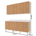 Ver imagem 4 de Cozinha Compacta Girassol 9 Portas e 3 Gavetas com Divisor de Talheres Freijó/mármore Branco - Tecno