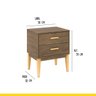 Mesa de Apoio para Sala com 2 Gavetas 50 x 59 x 38 Cm Pés Madeira MDP Freijó - ClickLar - 3