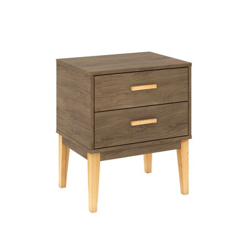 Mesa de Apoio para Sala com 2 Gavetas 50 X 59 X 38 Cm Pés Madeira Mdp Freijó - Clicklar