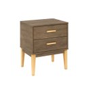 Ver imagem 1 de Mesa de Apoio para Sala com 2 Gavetas 50 X 59 X 38 Cm Pés Madeira Mdp Freijó - Clicklar