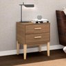 Mesa de Apoio para Sala com 2 Gavetas 50 x 59 x 38 Cm Pés Madeira MDP Freijó - ClickLar - 2