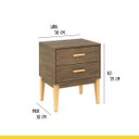 Ver imagem 3 de Mesa de Apoio para Sala com 2 Gavetas 50 X 59 X 38 Cm Pés Madeira Mdp Freijó - Clicklar