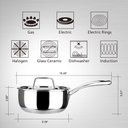 Ver imagem 5 de Duxtop Panela Inox Tri-ply com Tampa 3l, Compatível com Indução